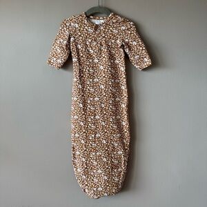 Mebie Baby Cotton Floral Print Knotted Sleep‎ Gown Size 0-3 months